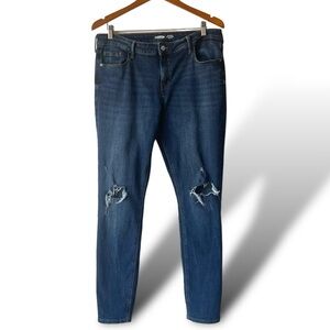 Old Navy Women's Rockstar Super Skinny Jeans Mid-Rise Distressed Blue Size 14​